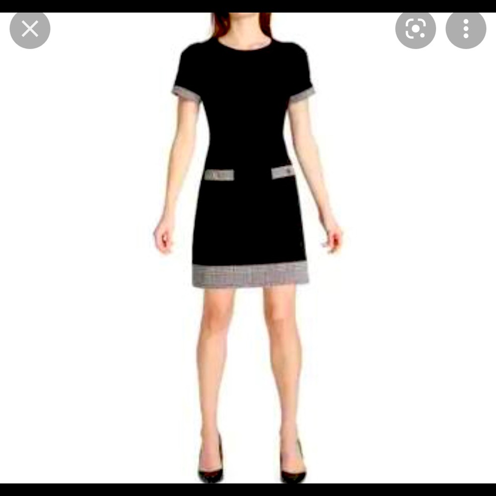 Tommy Hilfiger black and Gray plaid sheath
